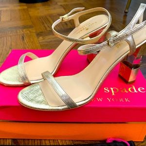 Kate Spade metallic/acrylic sandals